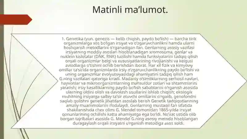 Genetikaning yangiyo’nalishi 2