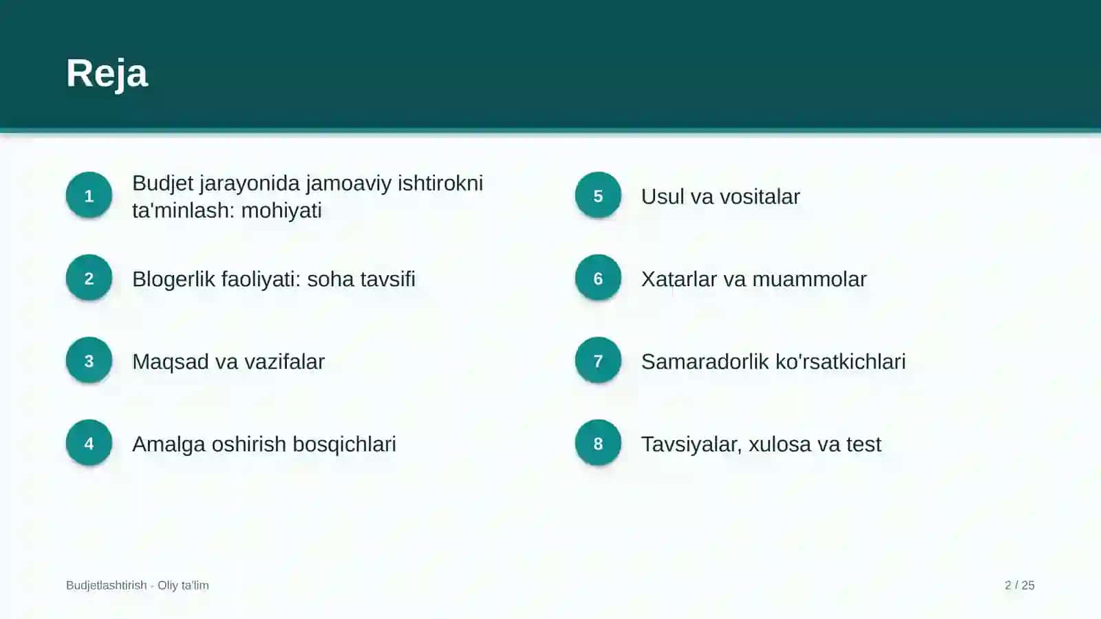 Budjet jarayonida jamoaviy ishtirokni ta'minlash: mohiyati 2