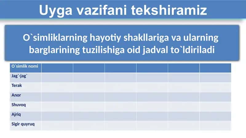 "Novdada barglarning joylashishi" 2