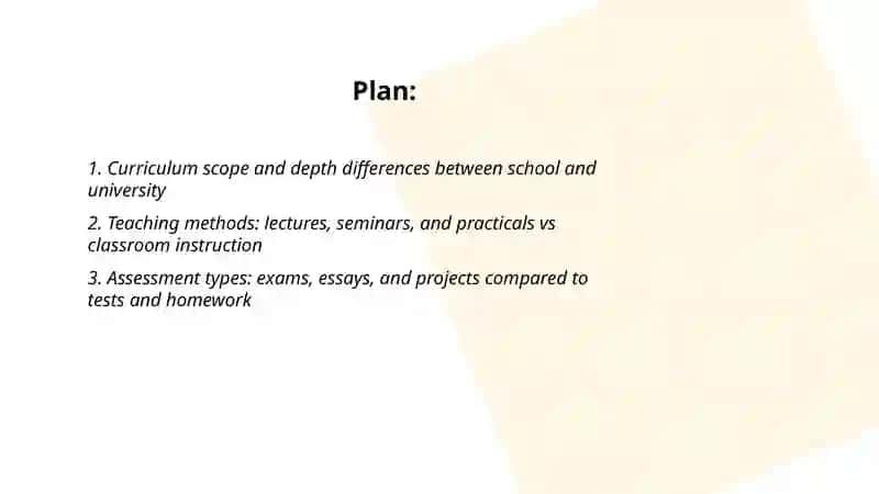 Differensial between school and university 2