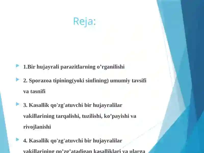 Kasallik qo’zg’atuvchi bir hujayralilar 2