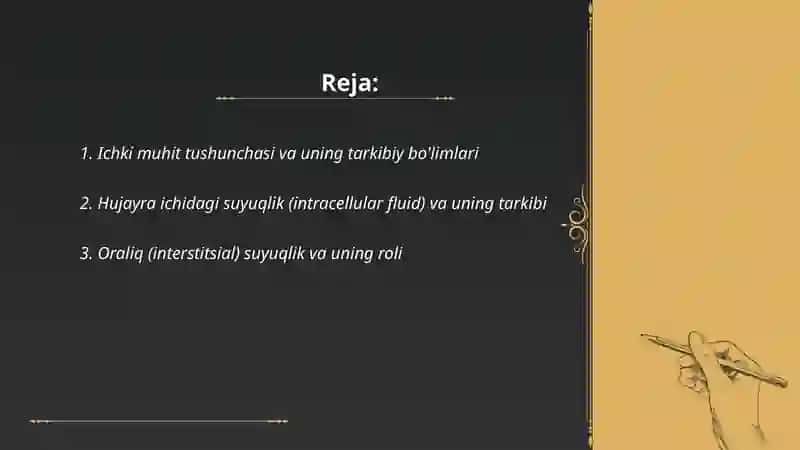 Organizm ichki muhitining tarkibi 2