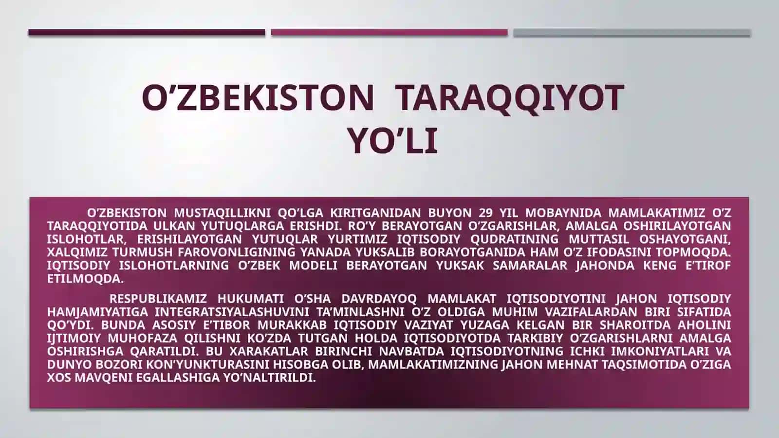 O'zbekiston Taraqqiyot Yo'li 2