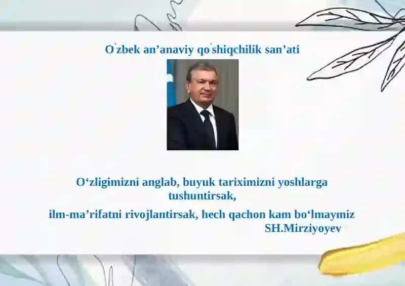 O’zbekan’anaviy qo’shiqchilik san’ati 2