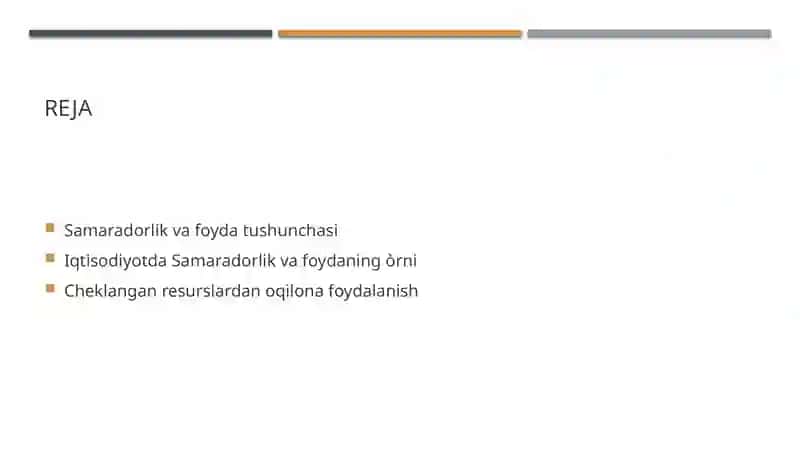 Iqtisodiyotda Samaradorlik va foyda 2