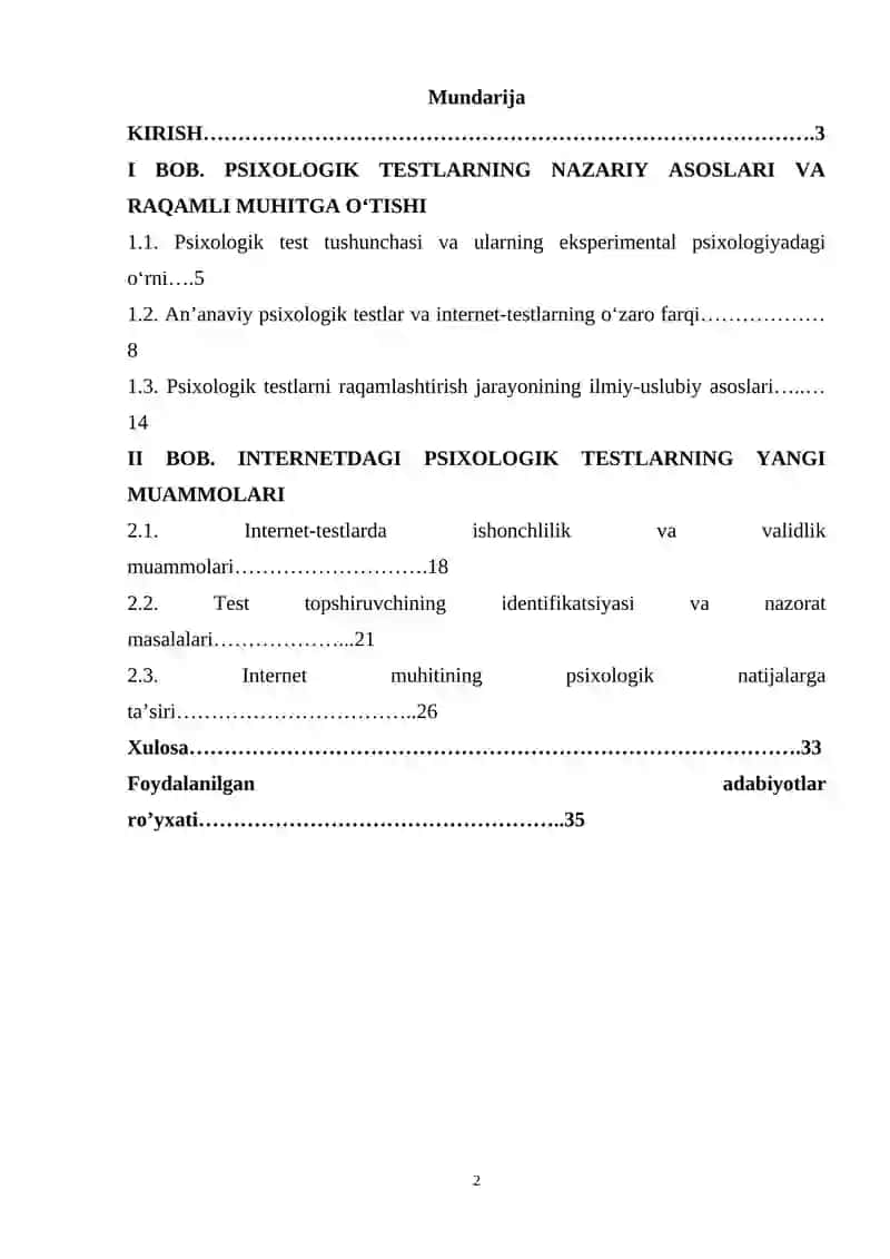 Internetdagi testlar yangi muammolari va istiqbollari. 2