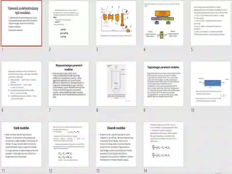 Matematik modellashtirishning tipik masalalari 2