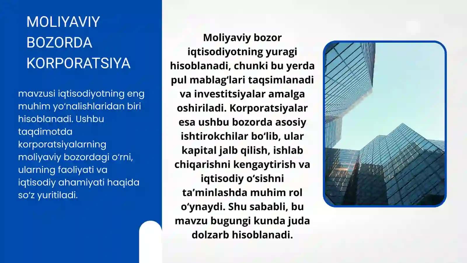 Moliyaviy Bozorda Korporatsiya 2