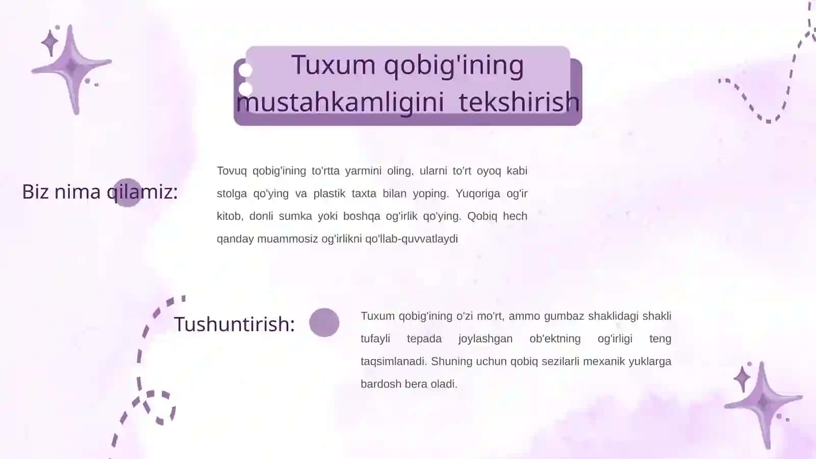 Tuxum qobig'ining mustahkamligini tekshirish 2