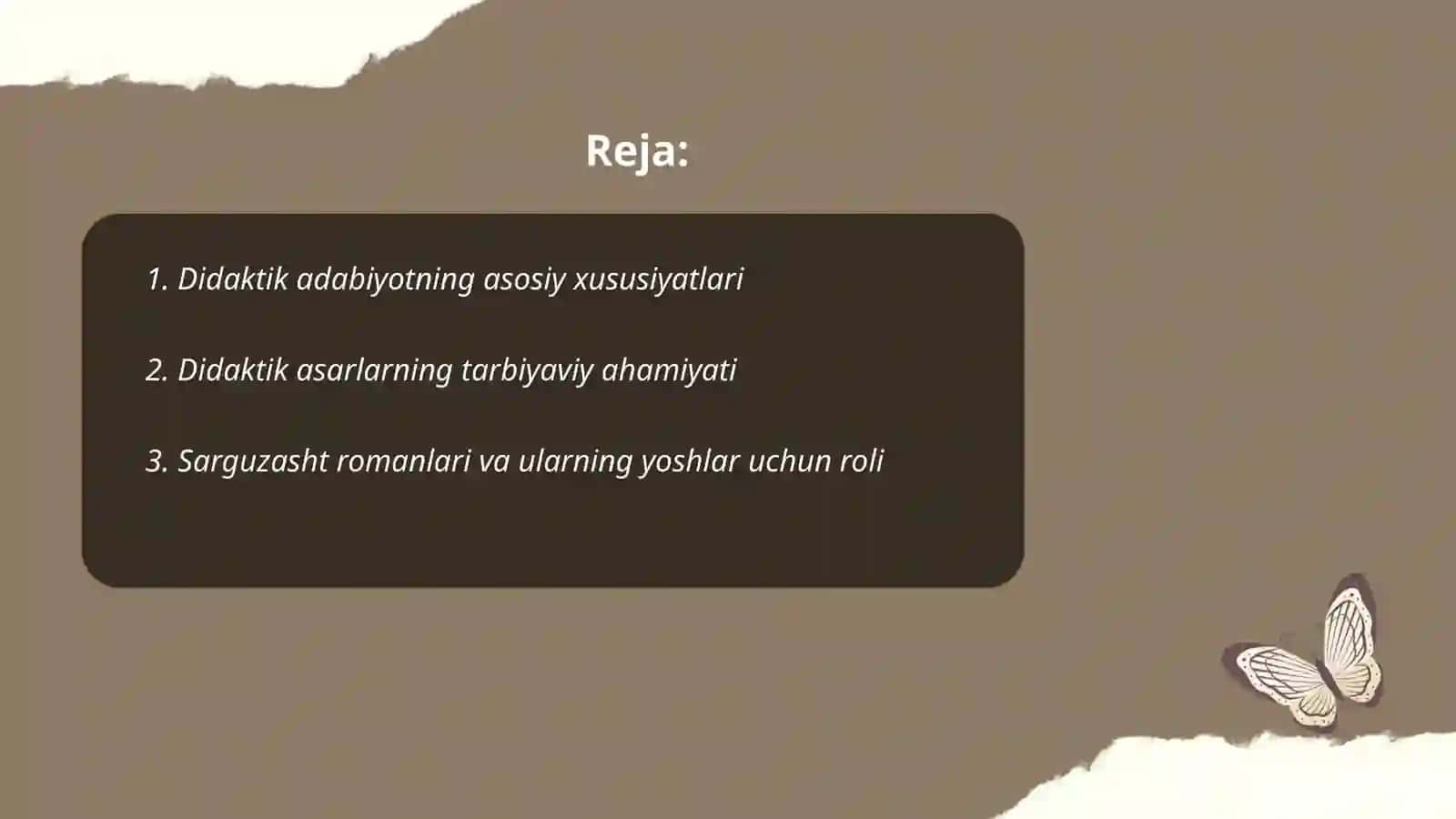 Didaktik,sarguzasht va fantastik asarlar haqida 2