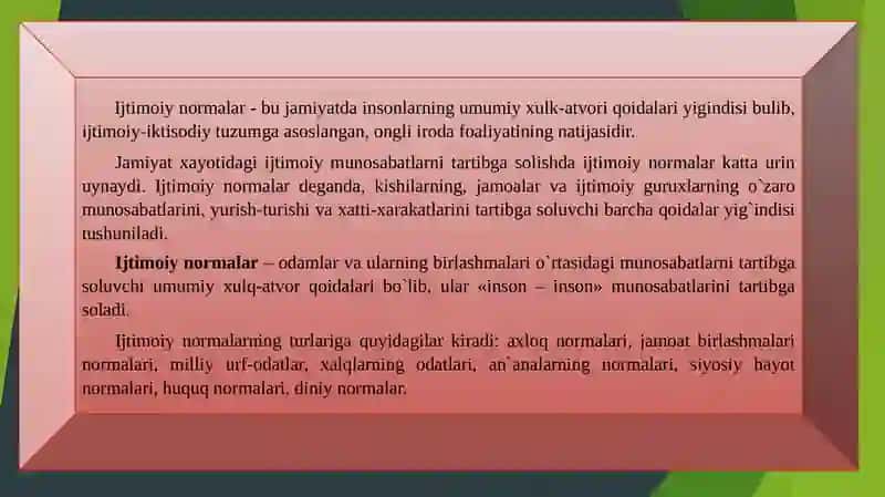 IJTIMOIY NORMALAR TIZIMI 2