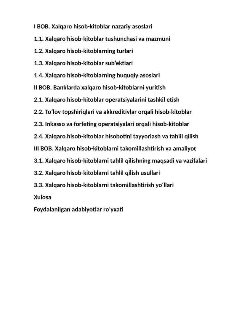 Banklarda xalqaro hisob-kitoblar hisobi 2