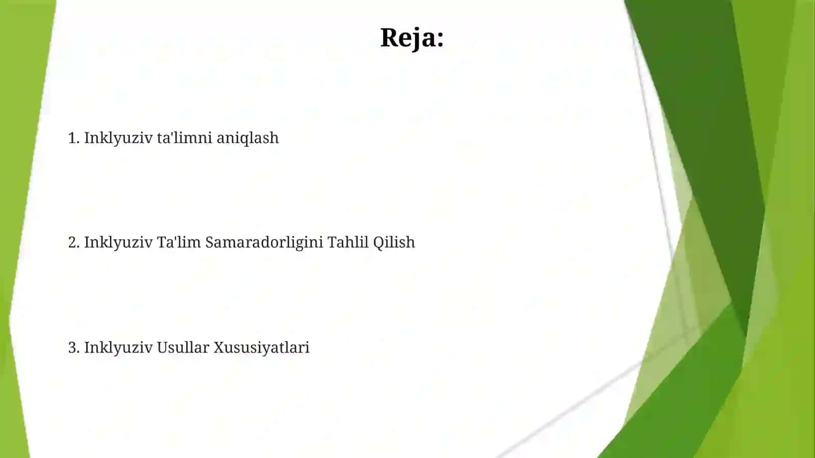 Inklyuziv ta'lim metodlari: tahlil va xususiyatlari 2