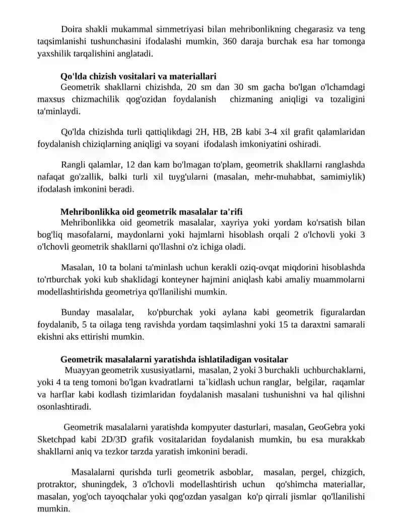 Yasashga doir geometrik topshiriqlar 2