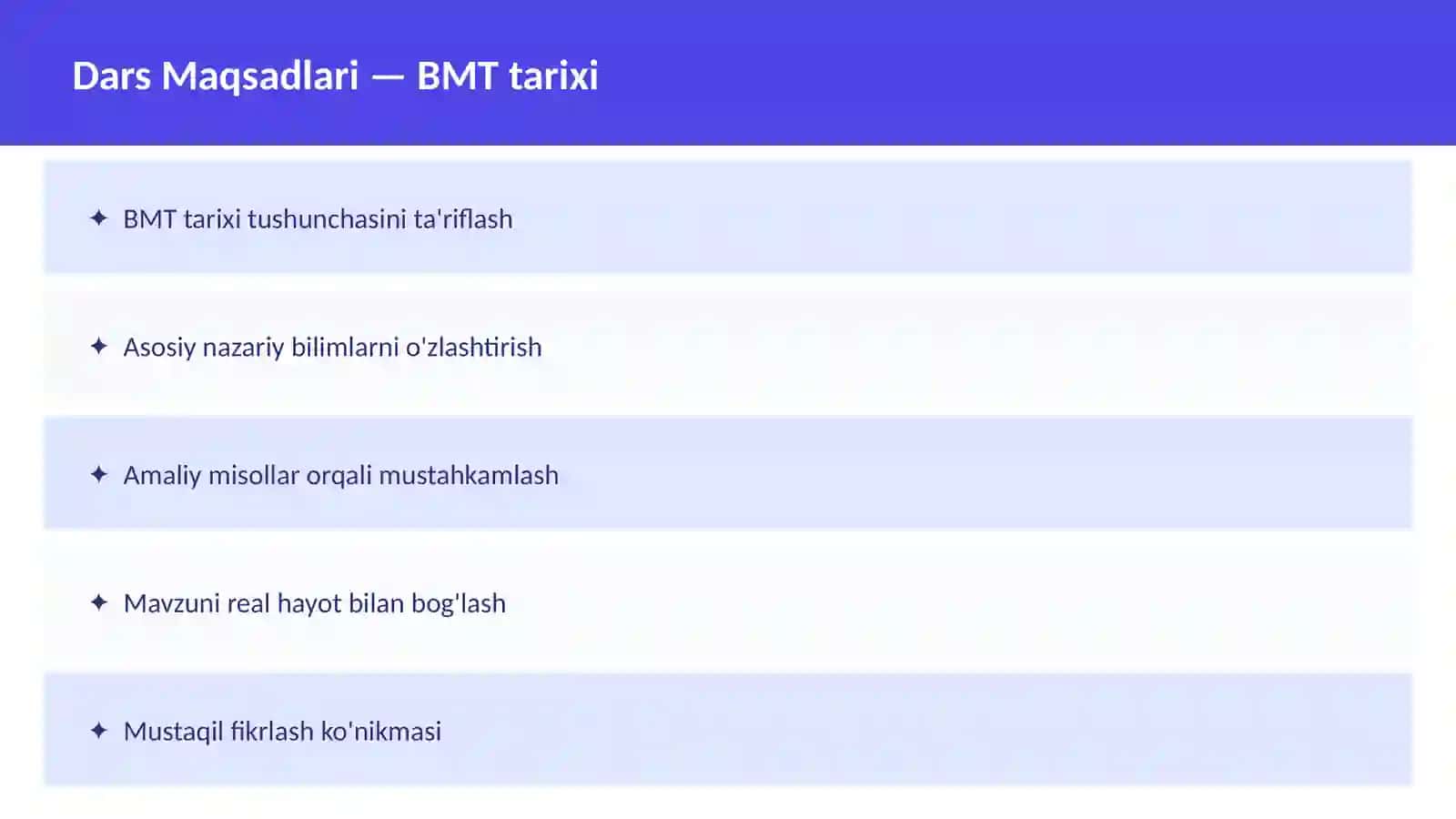 Dekolonizatsiya O'qituvchilar va talabalar uchun dars ishlanma 2