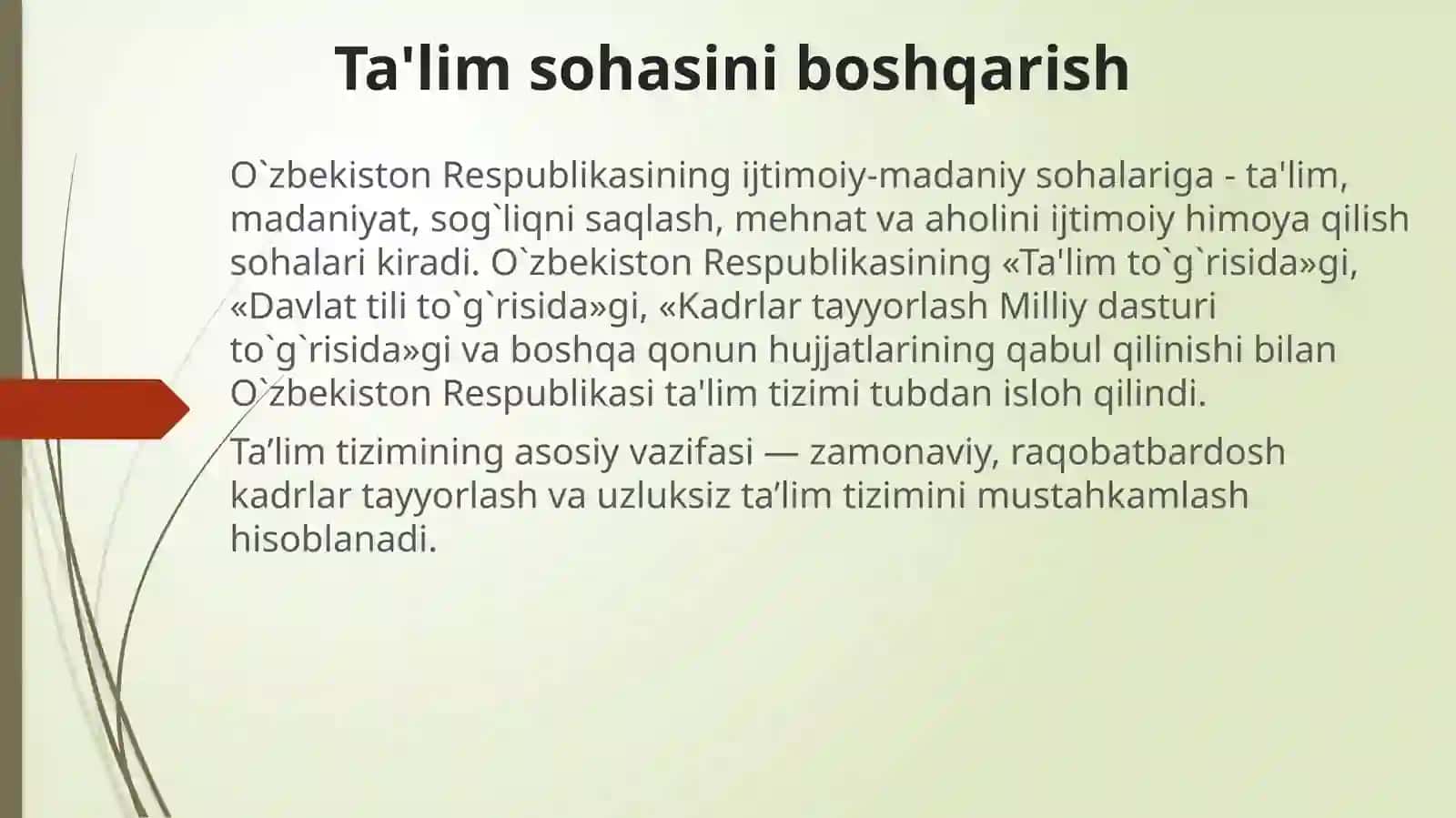 Ta’lim va sog’liqni saqlash sohasida davlat boshqaruvi 2
