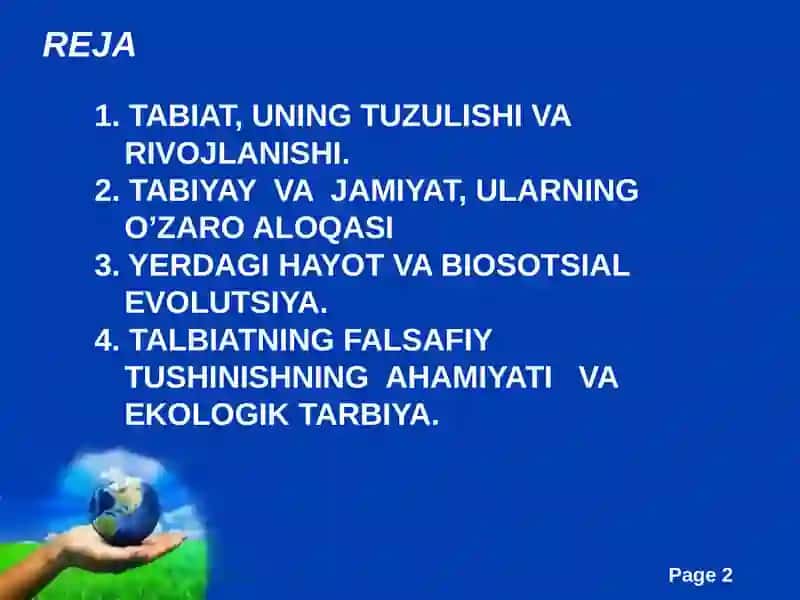 Tabiat va jamiyat falsafasi 2