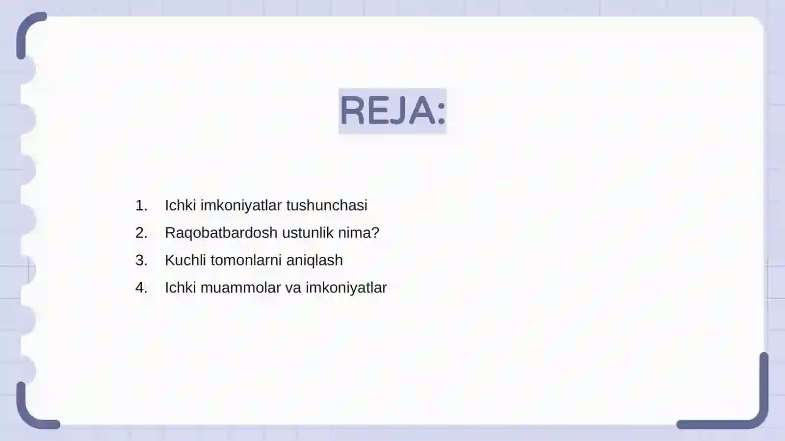 Ichki imkoniyatlar va raqobatbardosh ustunlik 2
