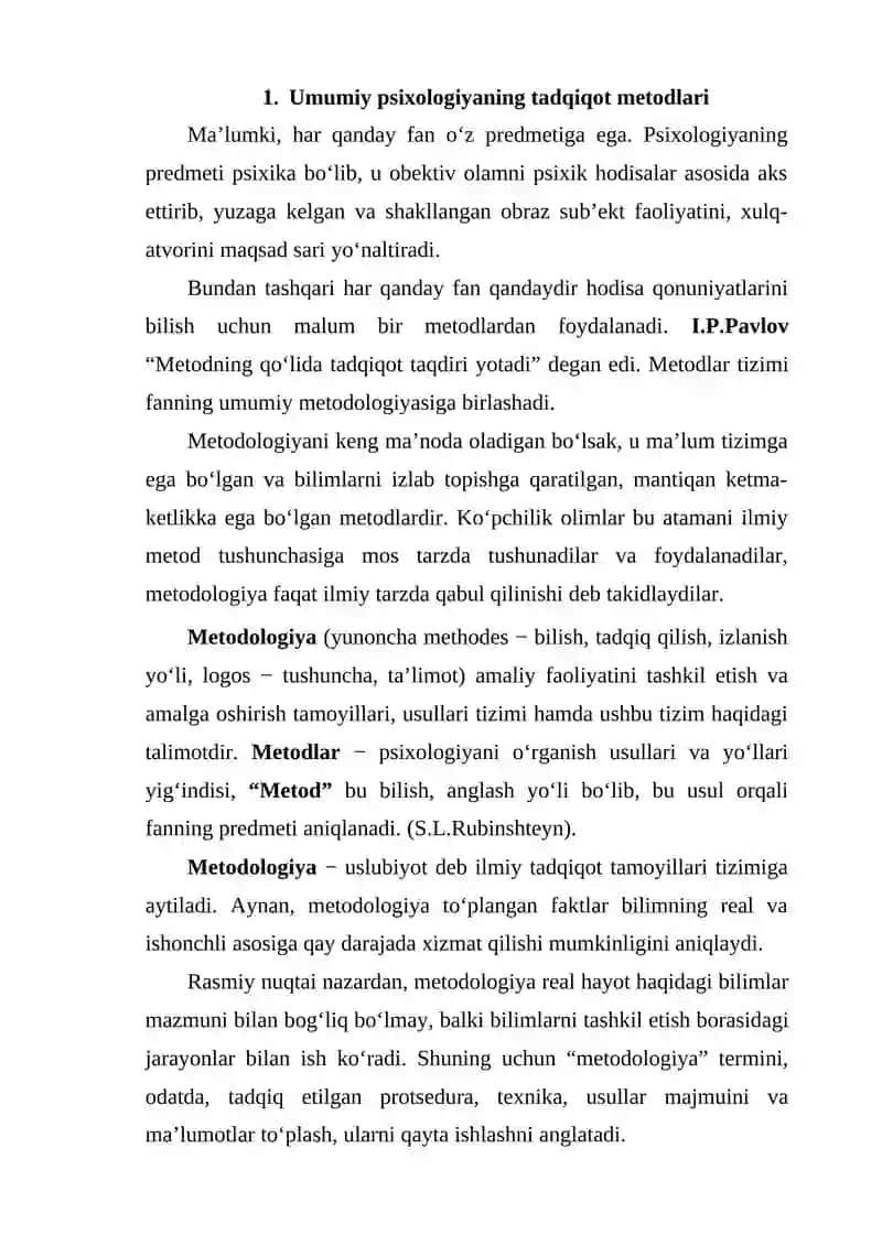 Psixologiyaning tadqiqot metodlari 2