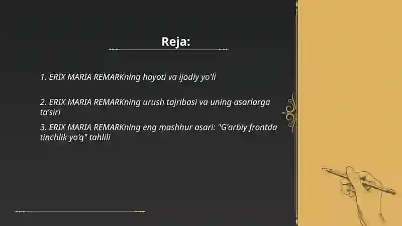 ERIX MARIA REMARKning hayoti va ijodiy yo'li 2