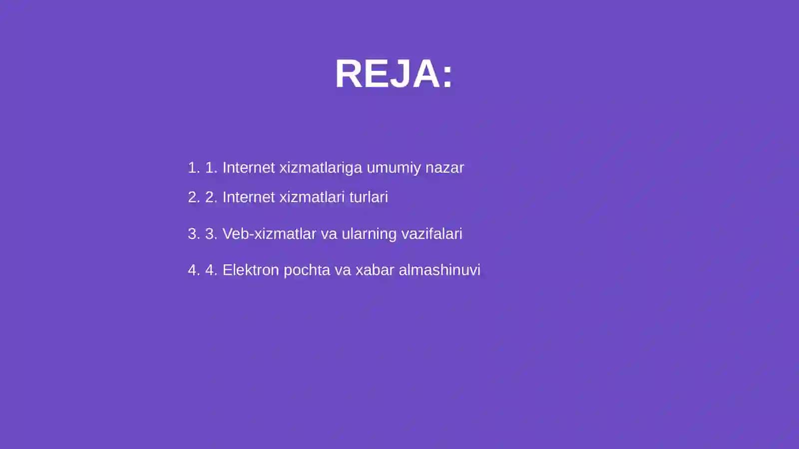 Internet xizmatlari va uning dasturiy ta'minoti 2