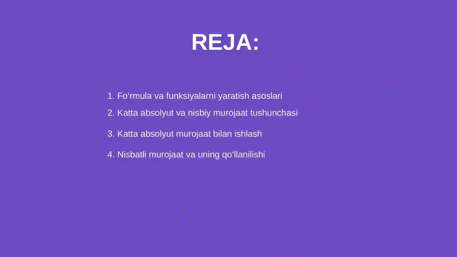 Fo‘rmula va funksiyalarni yaratish 2