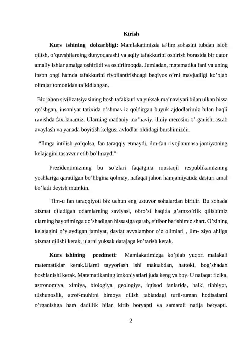 Kurs ishlari/Matematika 2