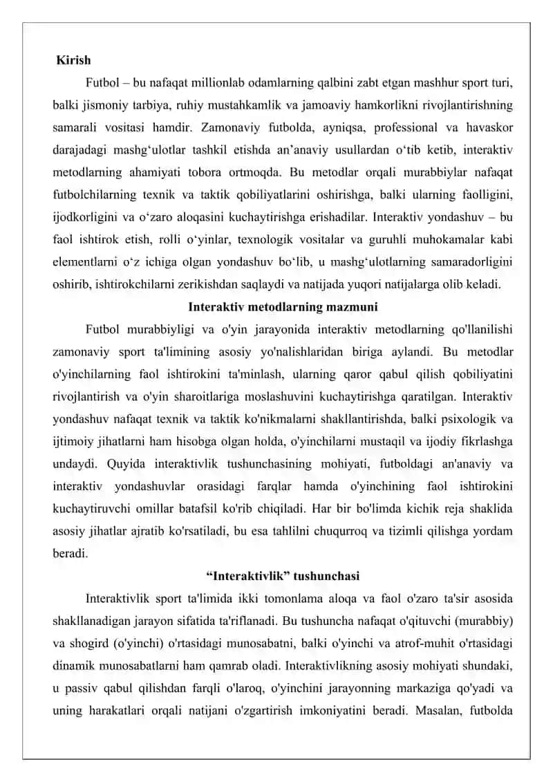 Interaktiv metodlar bilan futbol mashg‘ulotlari 2