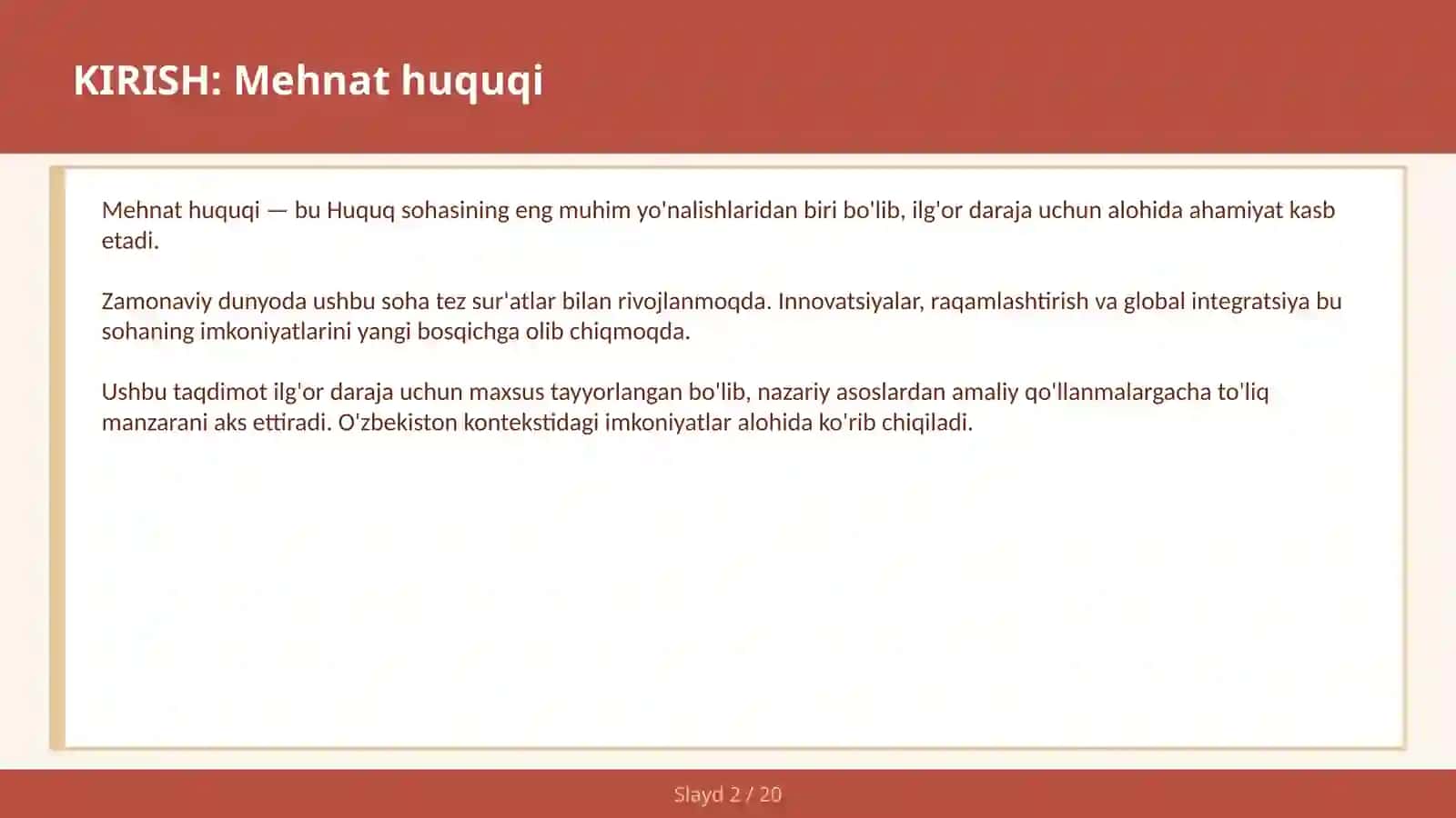 Mehnat huquqi 2