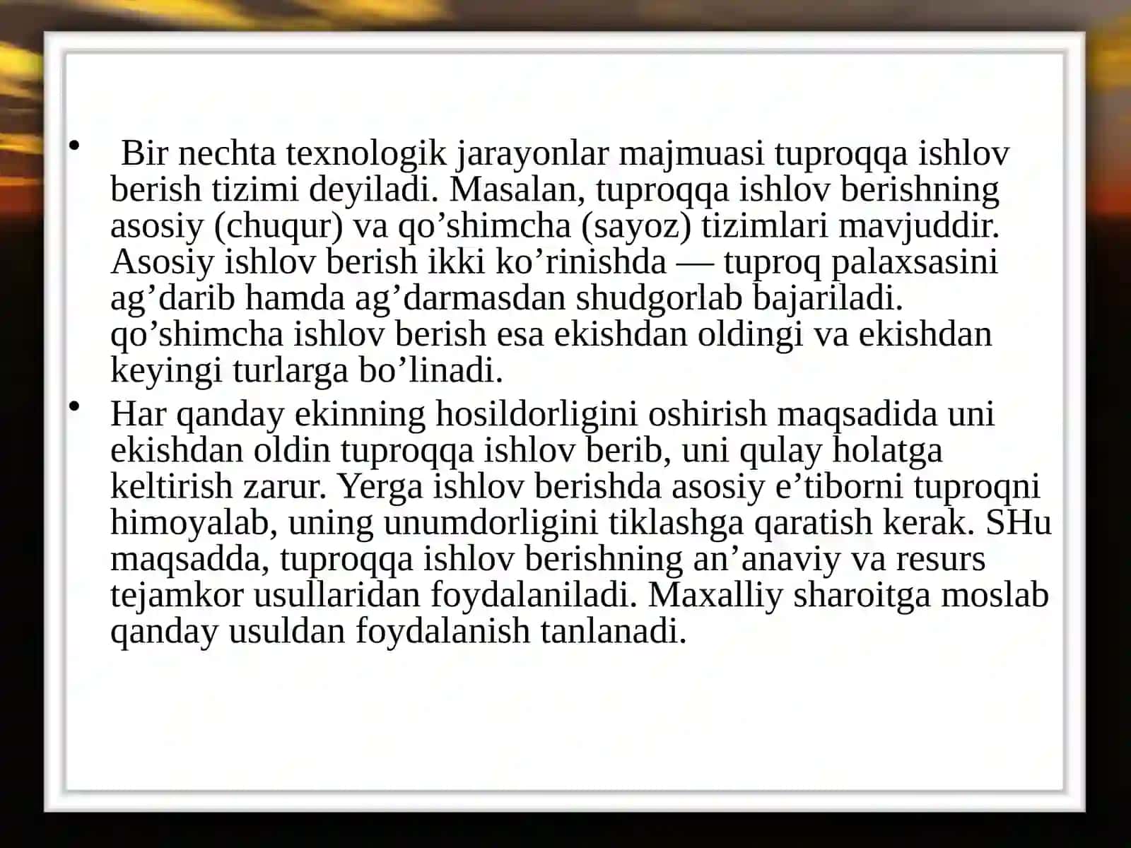 Tuproqqa ishlov berish sifatini aniqlash 2