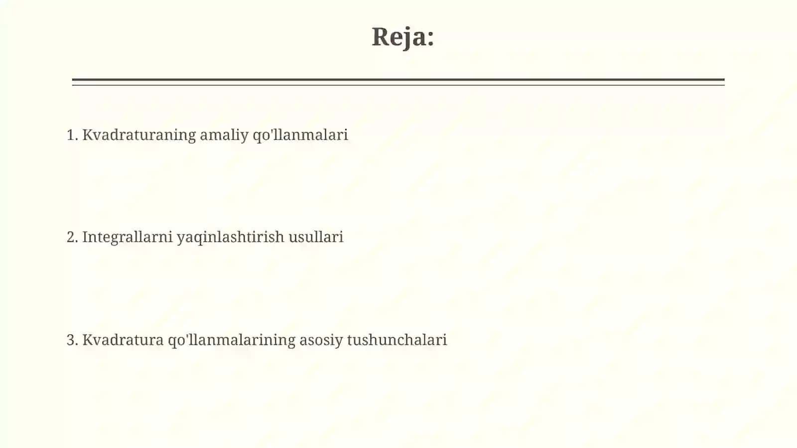 Kvadraturaning amaliy qo'llanmalari 2
