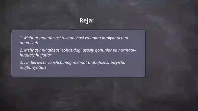 Mehnat muhofazasi masalasiga berilayotgan eʼtibor 2