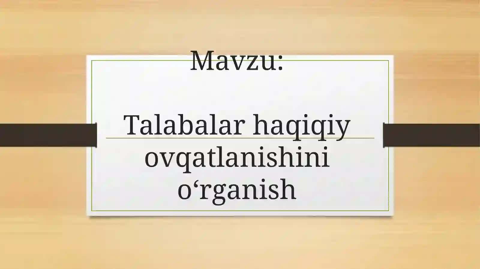 Talabalar haqiqiy ovqatlanishini oʻrganish 2