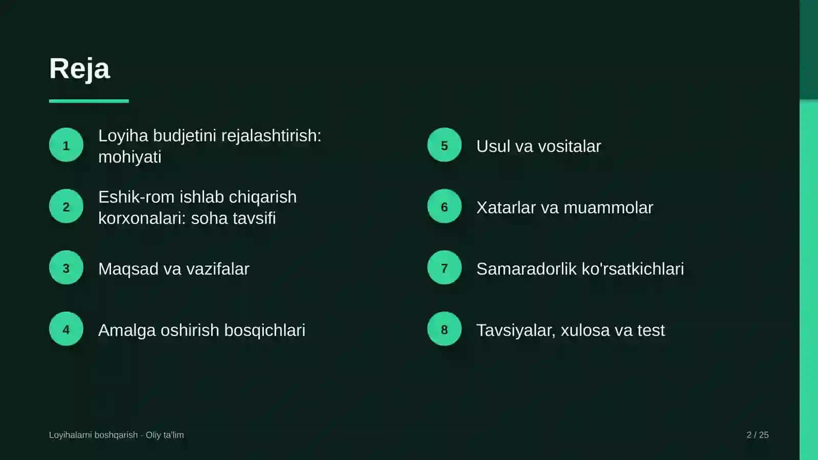 eshik rom ishlab chiqarish korxonalarida loyiha budjetini rejalashtirish 3266 2