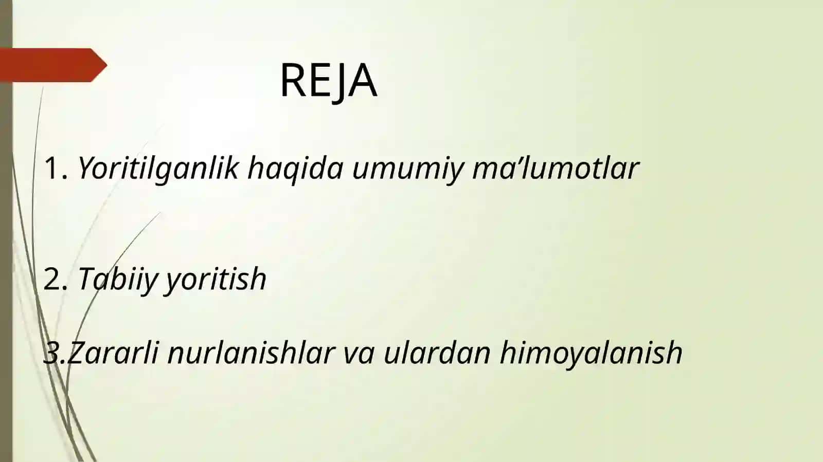 Xonalarni sunʼiy va tabiiy yoritilganligi 2