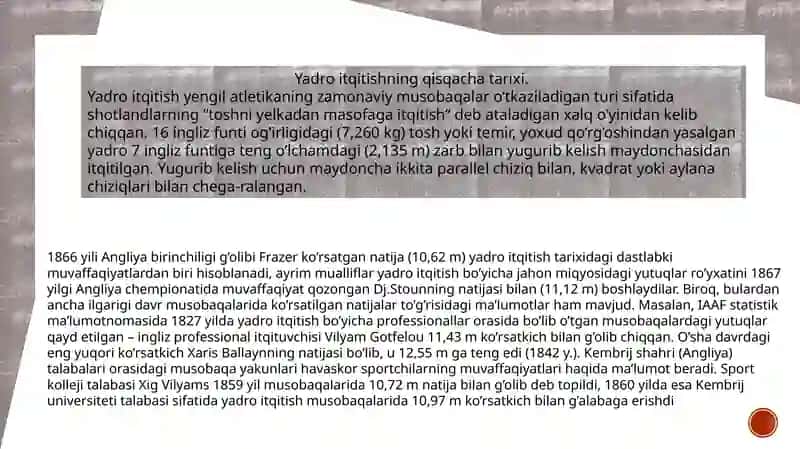 Yadro itqitish va bosqon uloqtirishtexnikasi 2