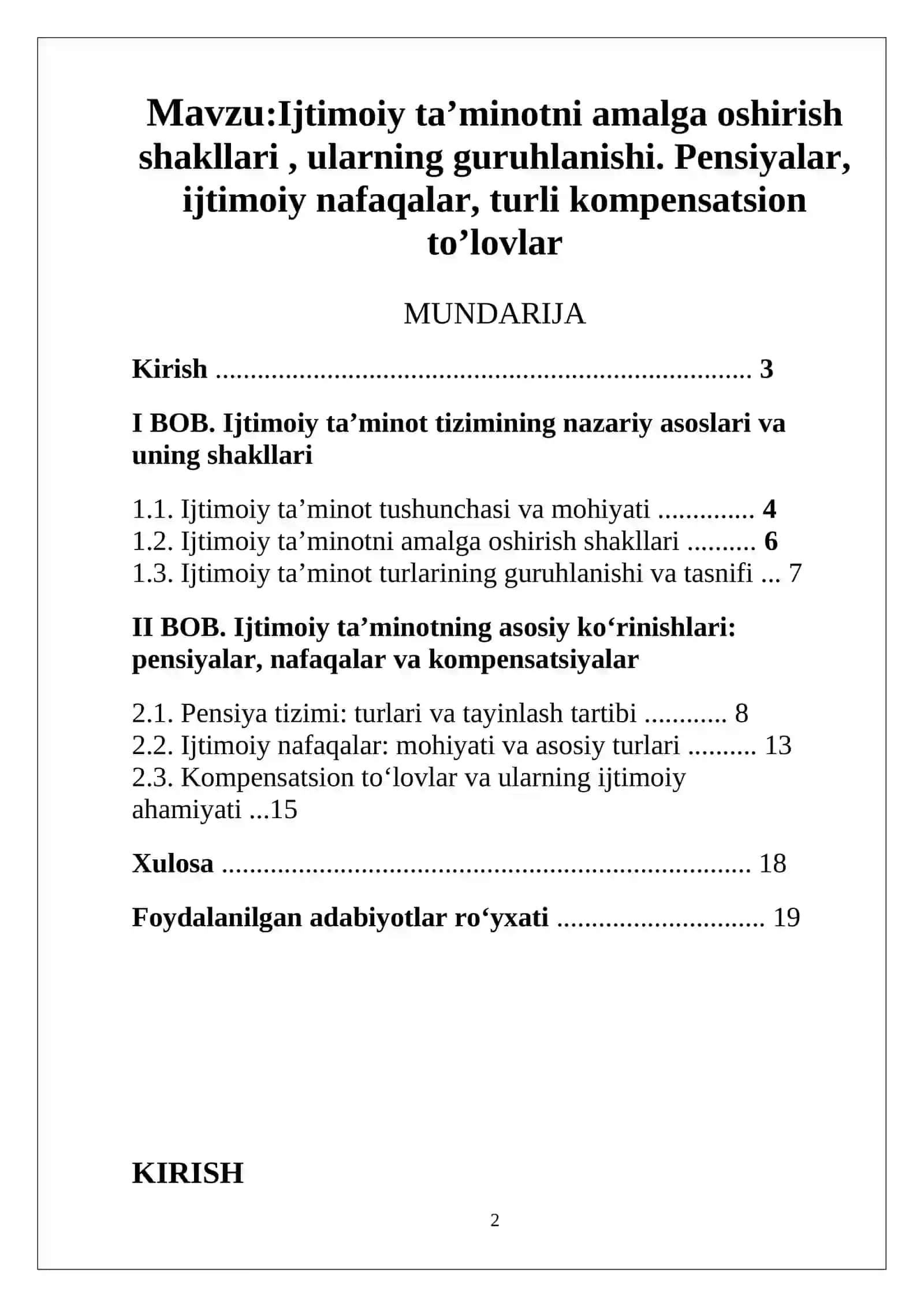 Ijtimoiy ta’minotni amalga oshirish 2