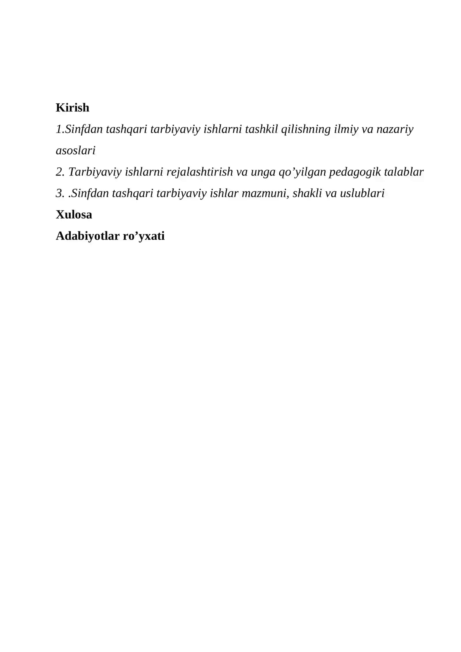 Sinfdan tashqari tarbiyaviy ishlarning mazmuni, shakli va metodlari 2