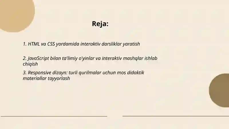 Web texnologiyalarga asoslangan didaktik materiallar yaratish 2