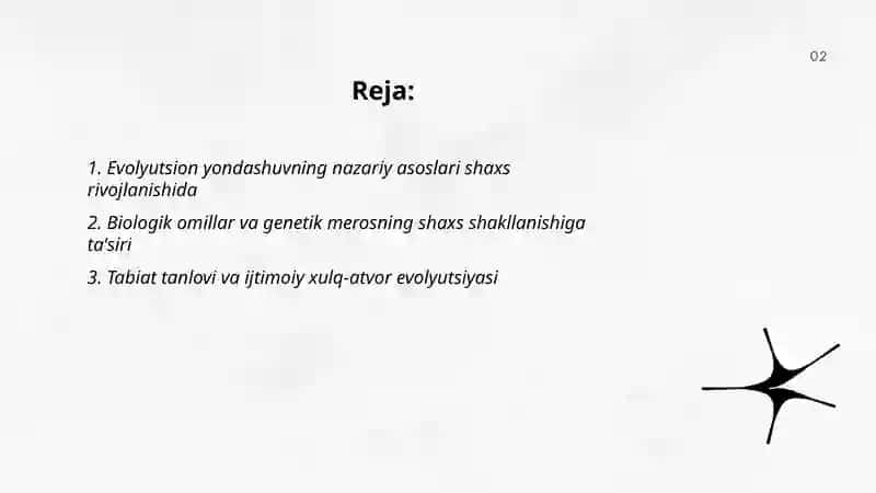 Shaxsni evolyutsion jihatdan rivojlanishi 2