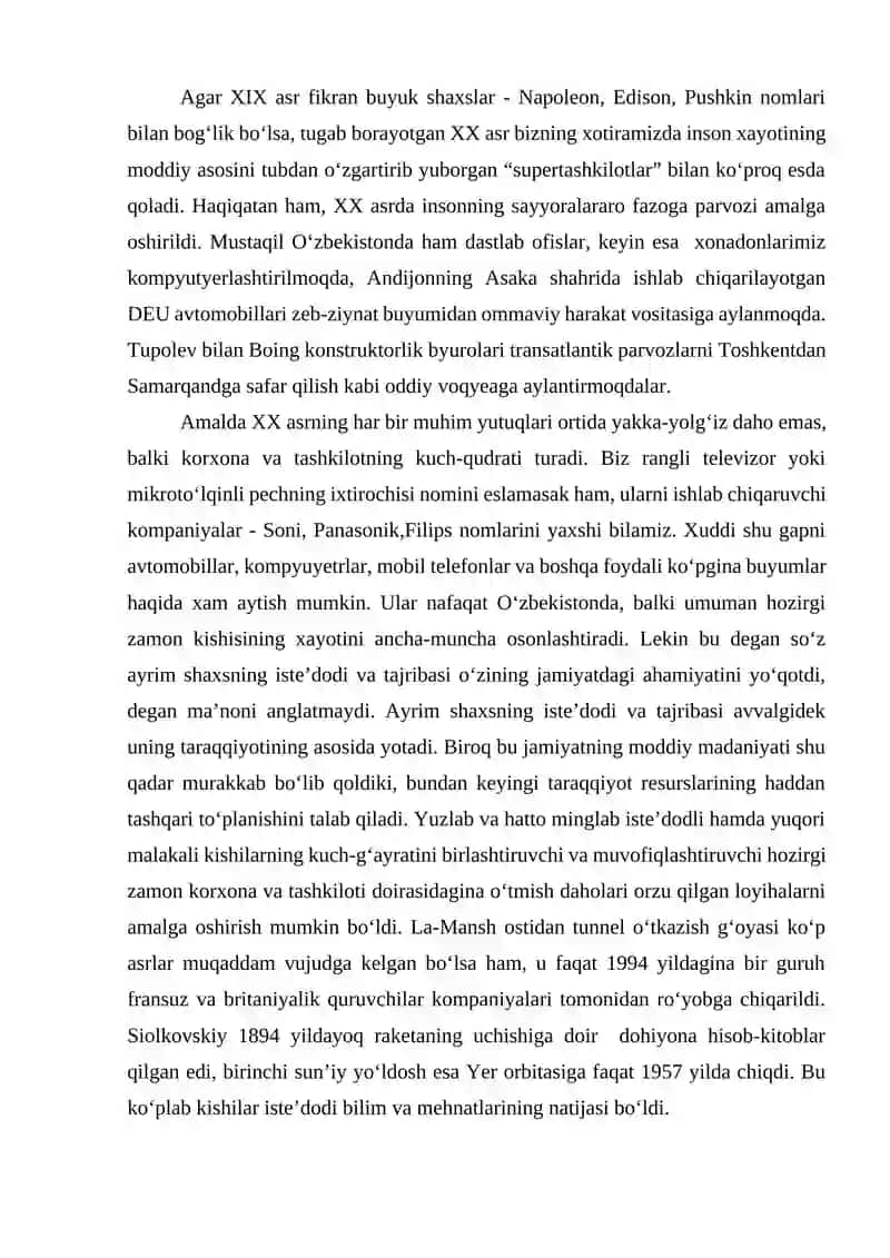 Korxona va tashkilotlarni shakllantirishda inson omili 2