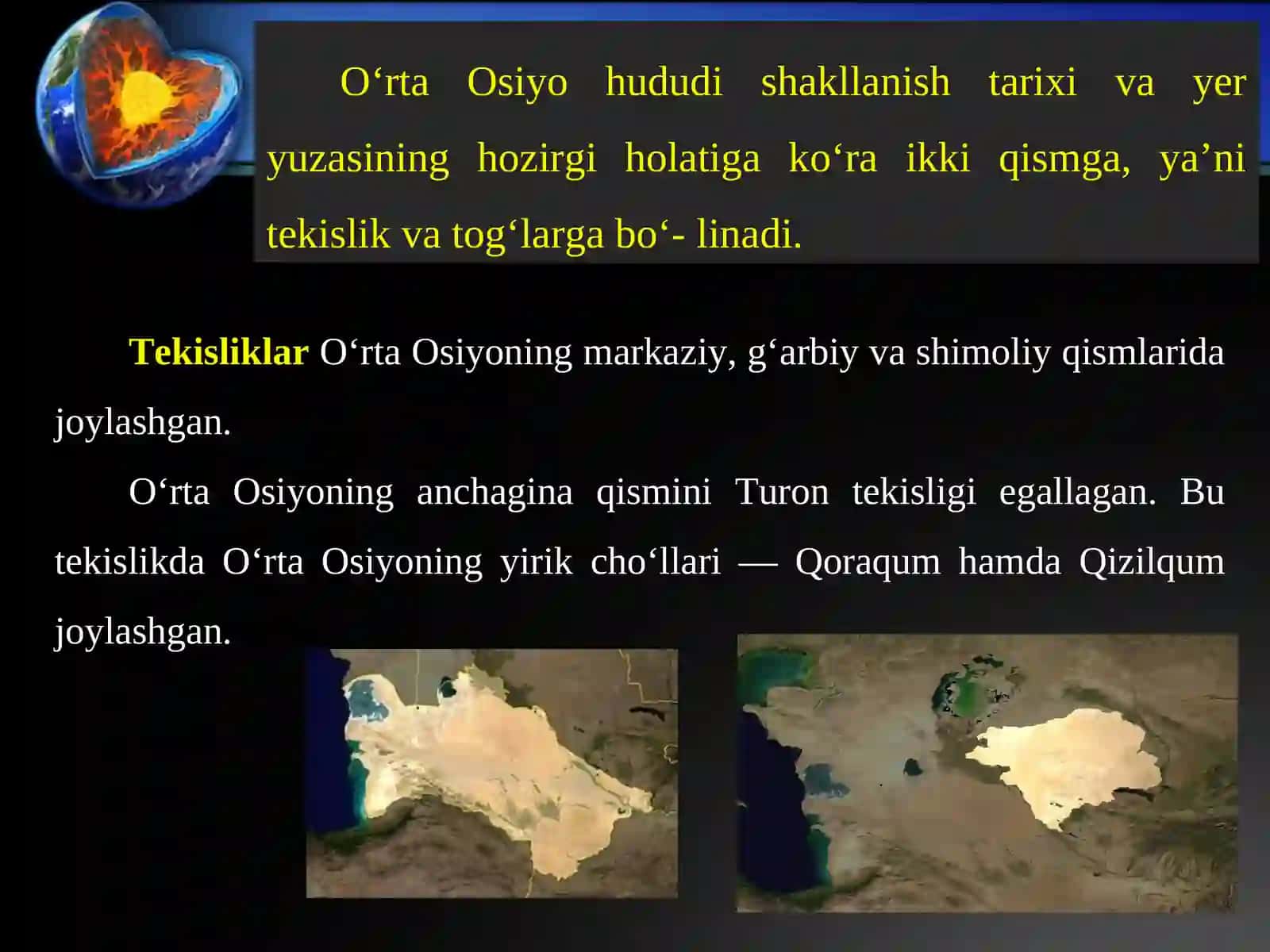 Yer yuzasi tuzilishining asosiy xususiyatlari 2