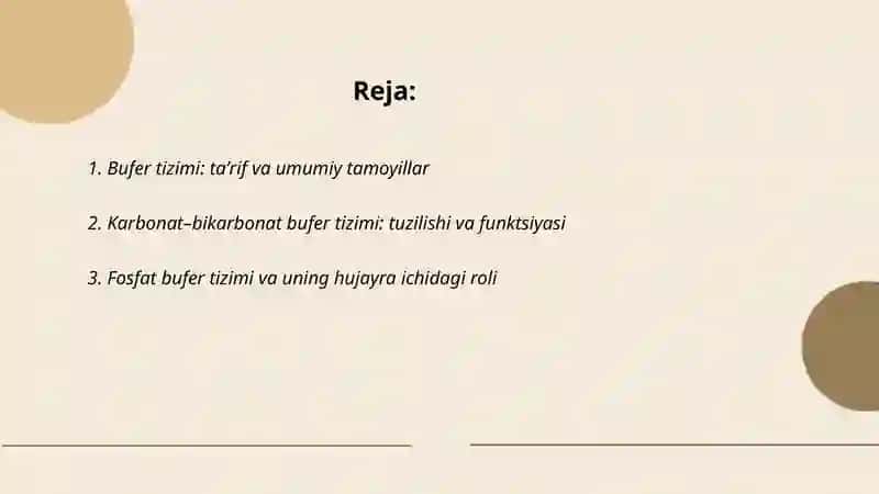 Bufer sistemalar. Atsidoz va alkaloz 2