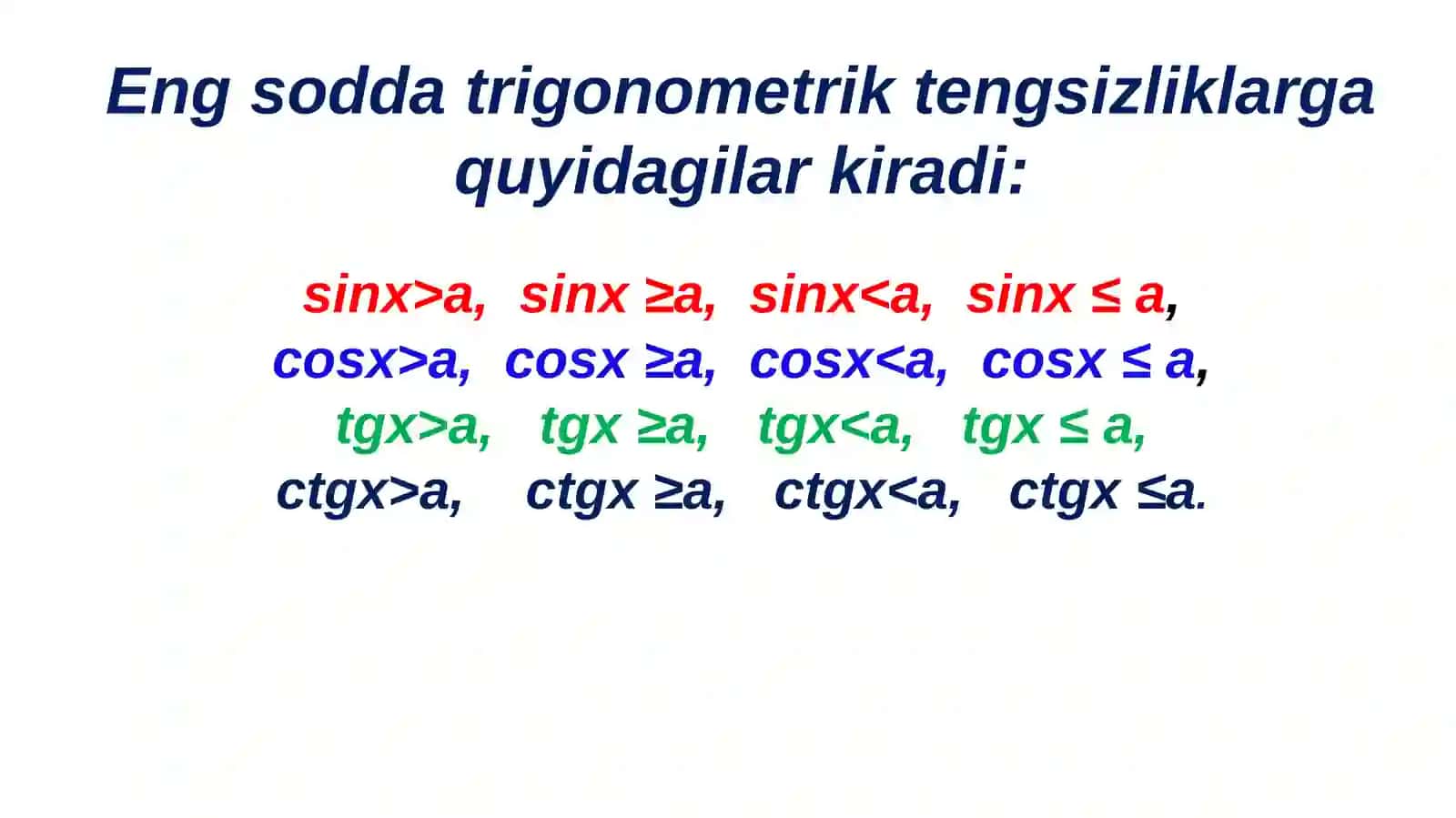 Trigonometrik tengsizliklar 2
