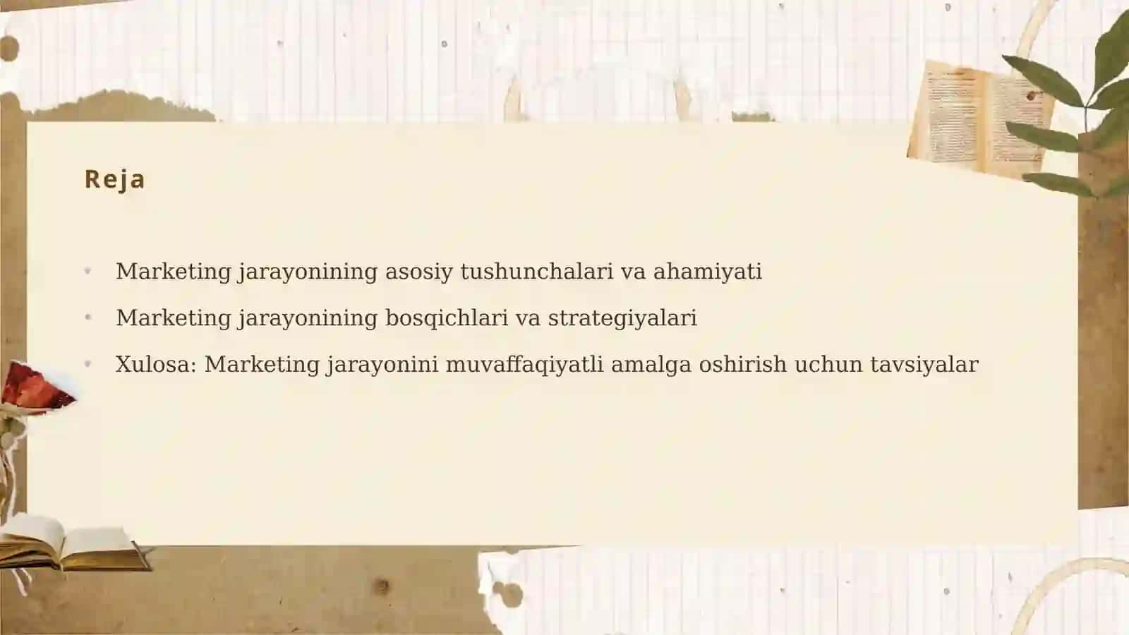 Marketing jarayoni Mamirboyeva 2
