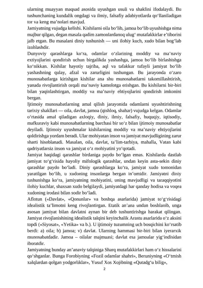 Jamiyat falsafasi 2