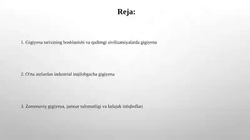 Gigiyenaning rivojlanish tarixi 2