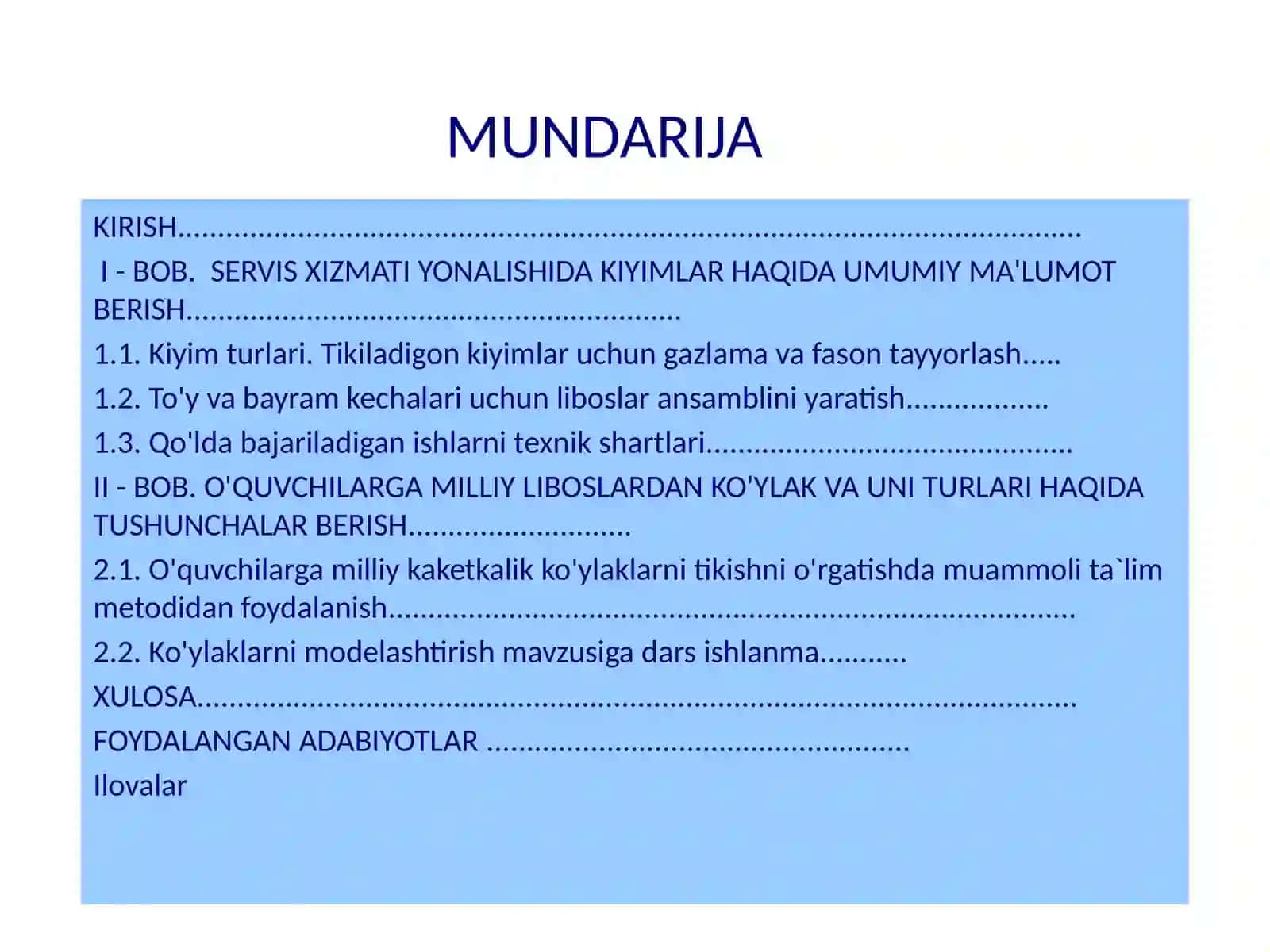 TEXNOLOGIYA TA’LIMI METODIKASI 2