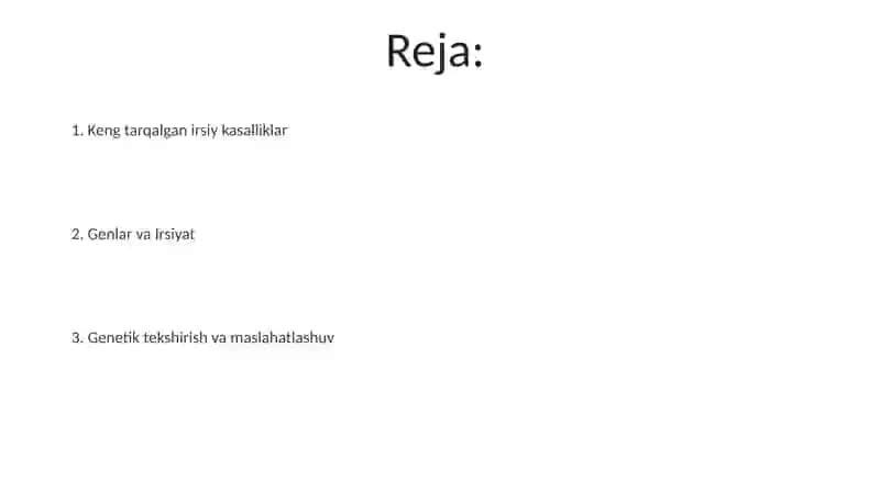 Genetik va irsiy kasalliklar 2