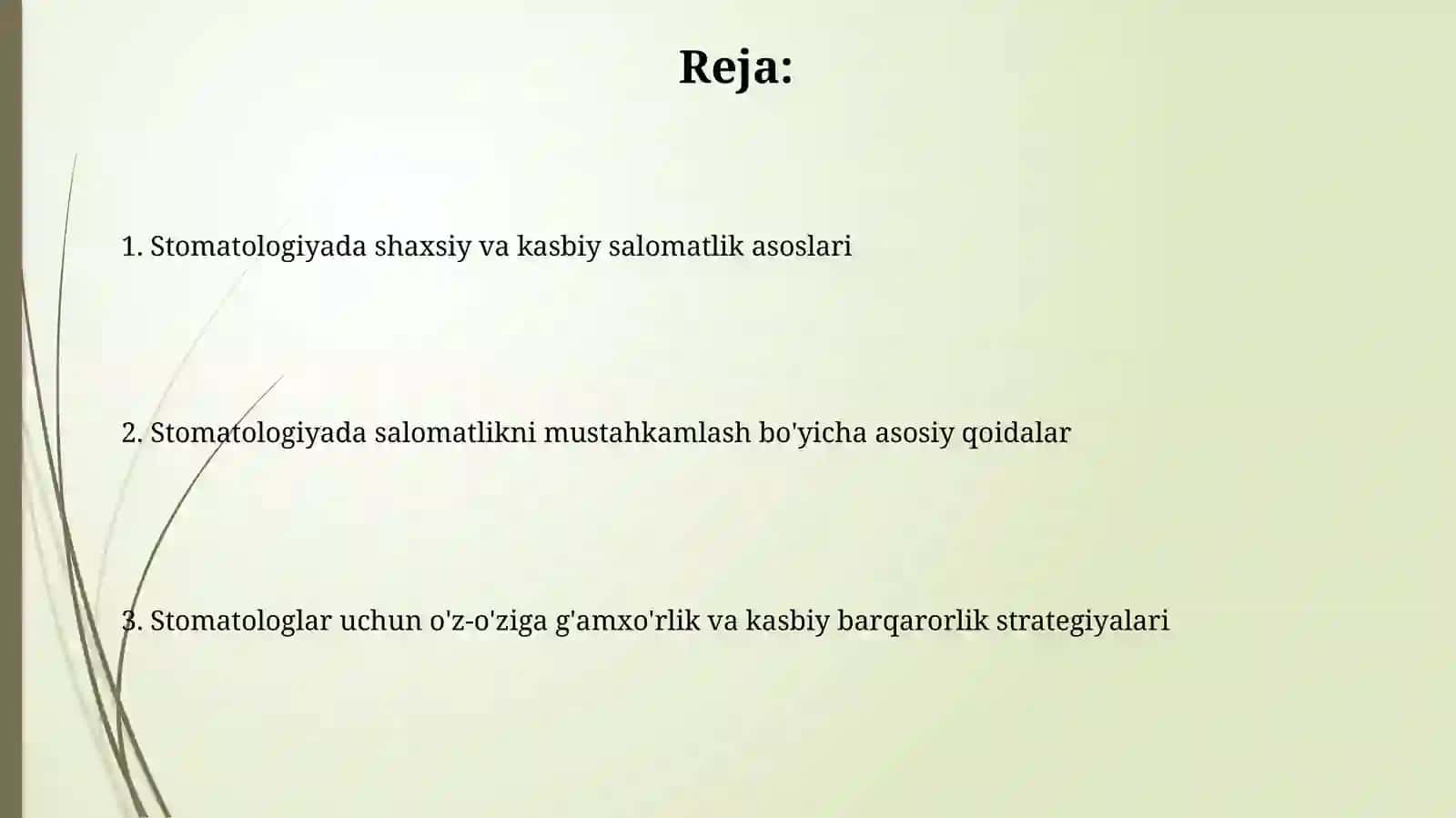 Stamatalogiyada Shaxsiy va kasbiy sog‘lomlashtirish qoidalari 2
